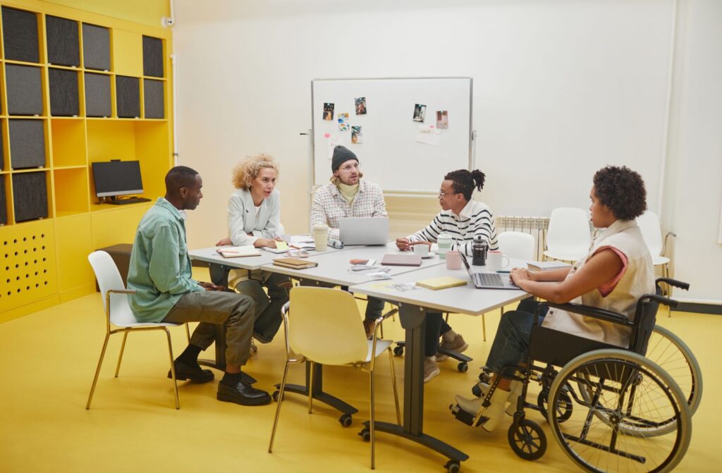 collaborative group discussion centred on inclusion